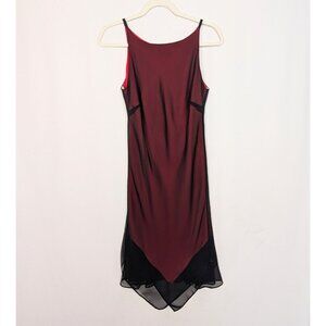 90s Dorothy Perkins 10 Fairy Goth Midi Slip Dress Asymmetrical Layered Chiffon